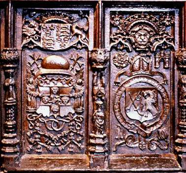 Panels 1 and 2 of the Wolsey Altar Hambleden Church