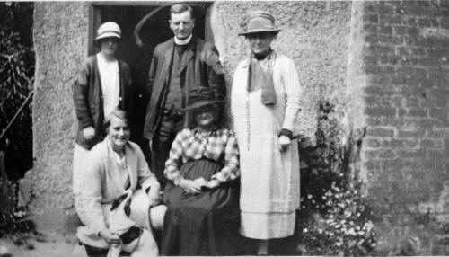 Sara Latham (seated) outside Saras Cottage, Frieth, c1920 - From Joan Barksfield's collection